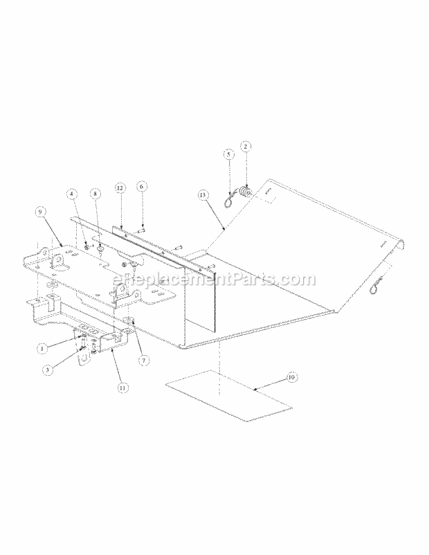 Floor Panel Assembly Diagram and Parts List for M48-KW 53CB5DAV750 Cub Cadet Sprayer